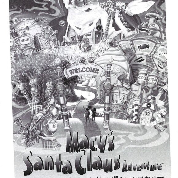 Vintage Macys Santa Claus Adventure Print AD 1997 Christmas Holiday Deco - Picture 2 of 2